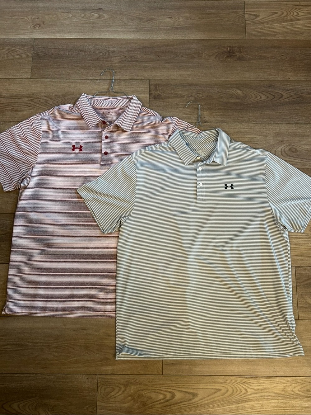 2 Pack Bundle Under Armour HeatGear Men’s 2XL Stripe Golf Polos
